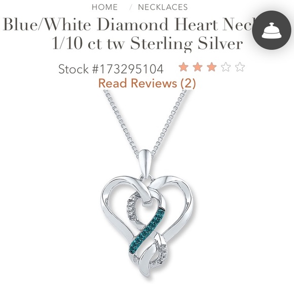 Beautiful Blue/ White Diamond Heart Necklace 💎💙 - Picture 3 of 3